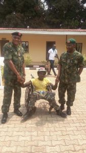 Army Commanders Meet with Crippled Man Beaten by Soldiers
