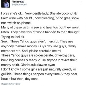 Girl Bleeds After Spending Time with her Yahoo Yahoo Boyfriend