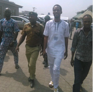Seun Egbegbe all smiles as he finally gets bail 