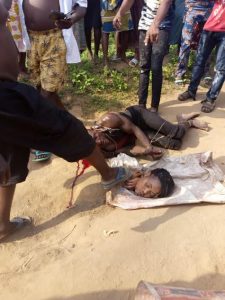 Man Caught with a Woman's Head and Hands in Lagos