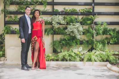 Nigerian Lady & Spanish Fiance take Pre-wedding Photos in Lagos Traffic