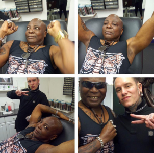 Charly Boy Pierces his balls, Tattoos Children's Name on Arm (See Photos)