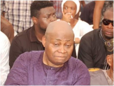 Davido's dad, Adedeji Adeleke, Gov. Rotimi Akeredolu, his Ogun state counterpart Ibikunle Amosun at the burial of Isaka Adeleke