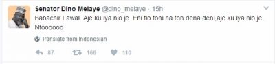 Ntoooo!! Sen. Dino Melaye Mocks suspended SGF, Lawal on Twitter