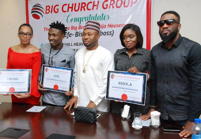 BBNaija: Efe, TBoss and Bisola get plots of land in Abuja from Tonto Dikeh's husband (See Photos)
